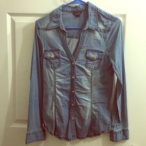 Guess blue jean shirt